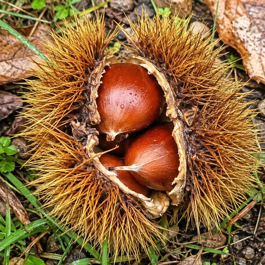 밤송이 안의 햇밤